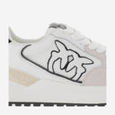 Pinko Leather And Mesh Sneakers With Logo