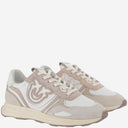 Pinko Technical Fabric And Leather Sneakers With Logo