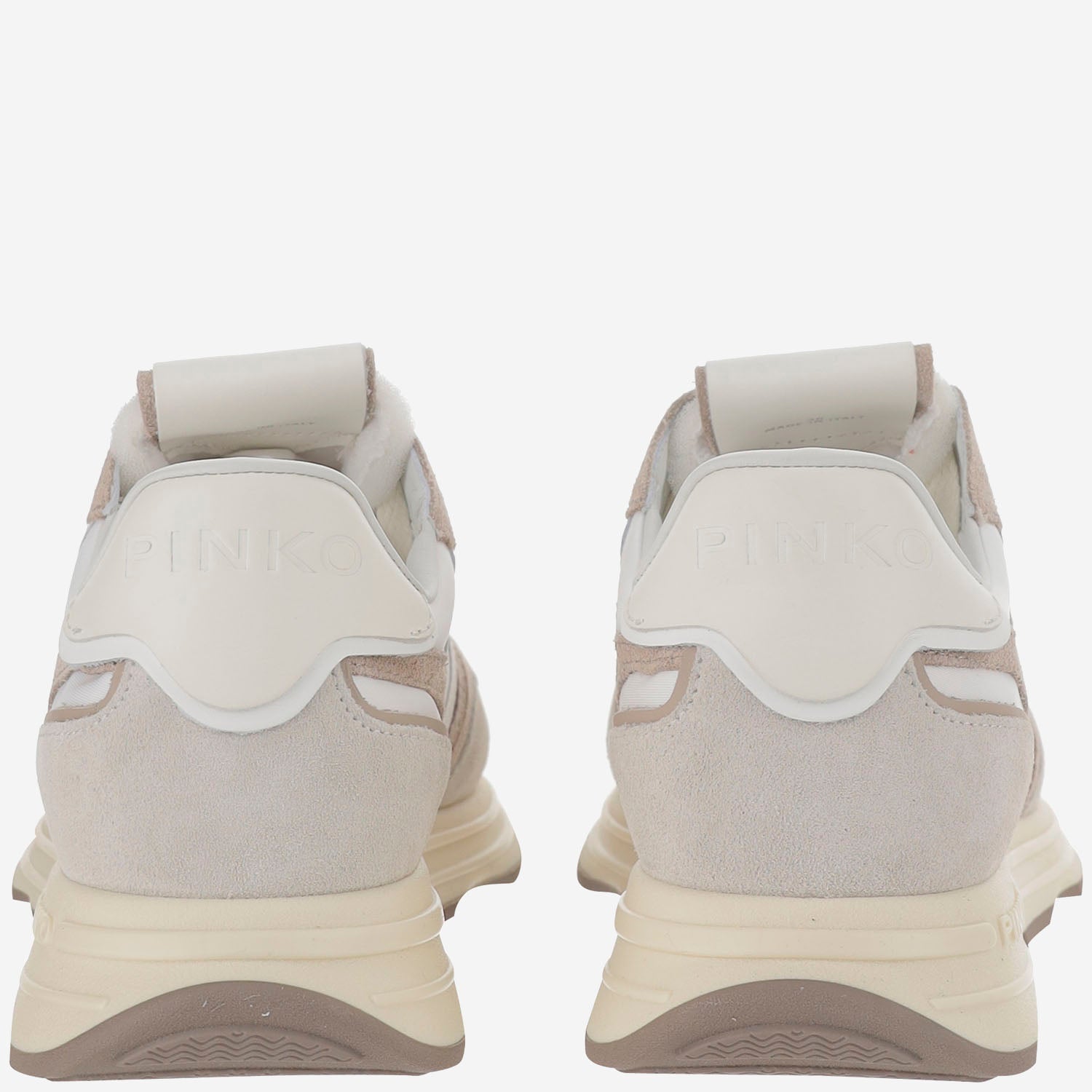 Pinko Technical Fabric And Leather Sneakers With Logo