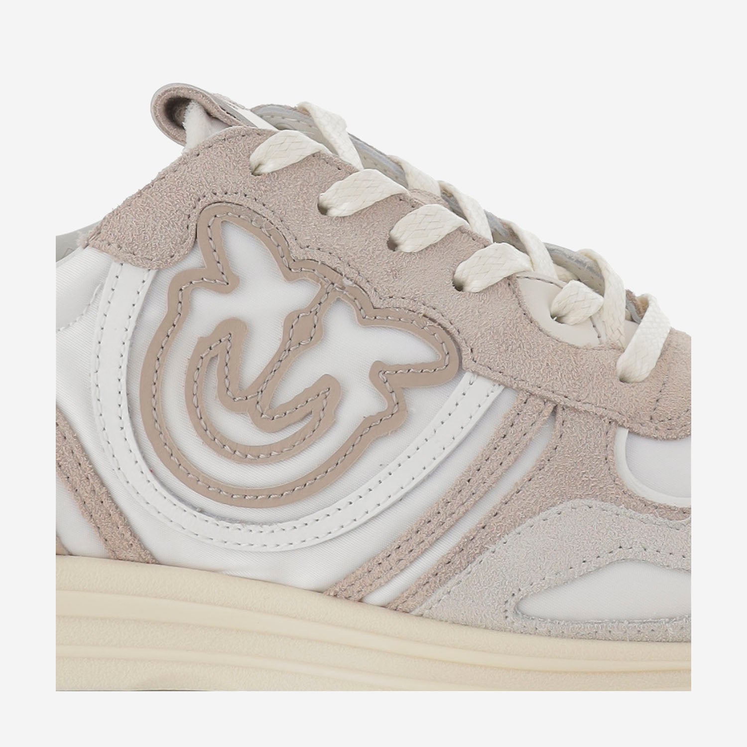 Pinko Technical Fabric And Leather Sneakers With Logo