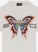 Etro Cotton T Shirt With Butterfly Print