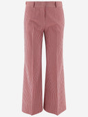 Ql2 Cotton Blend Pants With Striped Pattern