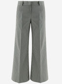 Ql2 Cotton Blend Pants With Striped Pattern