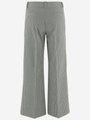 Ql2 Cotton Blend Pants With Striped Pattern