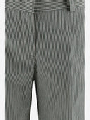Ql2 Cotton Blend Pants With Striped Pattern