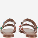 Gianvito Rossi Flat Leather Sandals With Stones