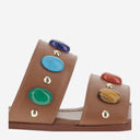 Gianvito Rossi Flat Leather Sandals With Stones