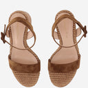 Gianvito Rossi Suede And Raffia Sandals