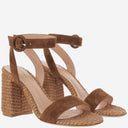 Gianvito Rossi Suede And Raffia Sandals