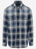Camicia di cotone vintage scintillante dsquared2