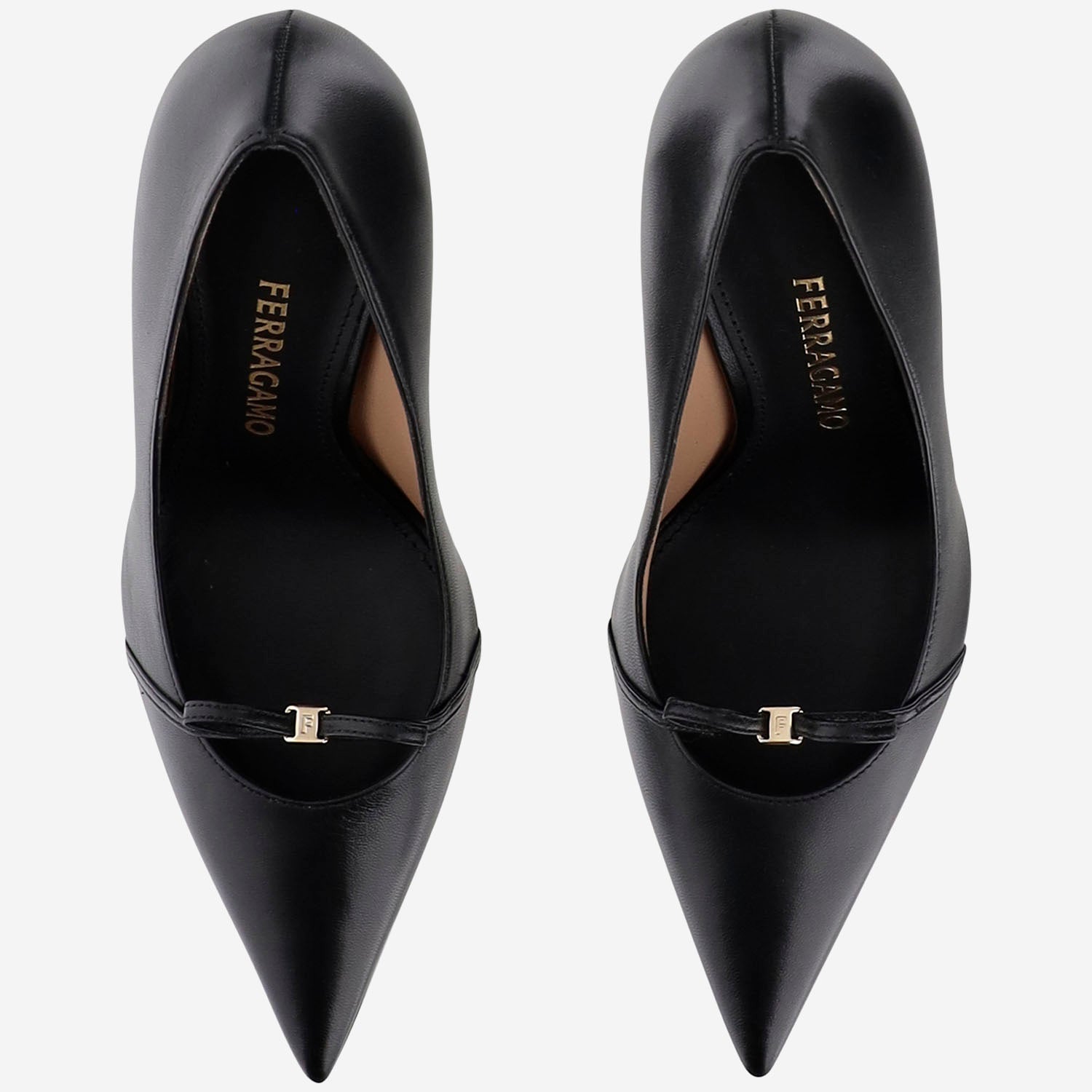 Salvatore Ferragamo Leather Pumps With Logo
