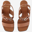Salvatore Ferragamo Leather Sandals With Logo