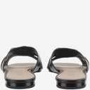 Pinko Leather Flat Sandals With Logo