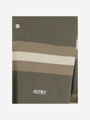 Autry Cotton Polo Shirt With Striped Pattern And Logo