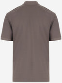 Giorgio Armani Silk And Linen Blend Polo Shirt With Logo
