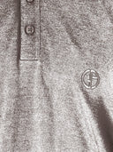 Giorgio Armani Silk And Linen Blend Polo Shirt With Logo