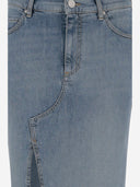 Pinko Long Cotton Denim Skirt