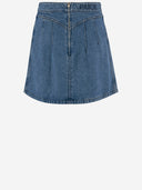 Patou Cotton Denim Skirt With Logo