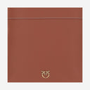 Borsa a tracolla in pelle rosa con logo