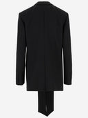 Pinko Wool Blend Single Breasted Jacket With Satin Collar