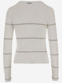 Pullover di cotone e seta di rosa e seta