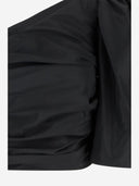 Pinko One Shoulder Short Top In Taffeta