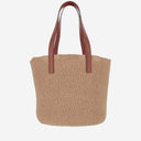 Chloè Large Horse Medal Bag z naturalnymi włókienami