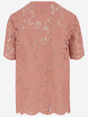 Dolce & Gabbana Viscose And Cotton Blend Floral Drawstring Lace Top
