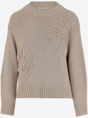Bruno Manetti Cotton Blend Pullover With Embroidery