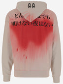 44 Etikettgruppen bleknade gen bomullsweatshirt med tryck