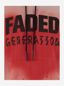 44 Etikettgruppen bleknade gen bomullsweatshirt med tryck