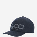 Cappello da baseball in denim laserato Gucci