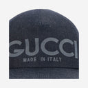 Cappello da baseball in denim laserato Gucci