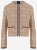 Pinko Cotton Blend Jacket With Check Pattern