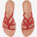 Kima Leather Sandals With Rhinestones