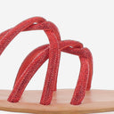 Kima Leather Sandals With Rhinestones