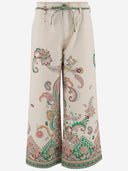 Etro Stretch Cotton Denim Jeans With Floral Pattern