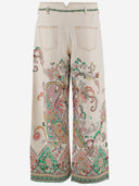 Etro Stretch Cotton Denim Jeans With Floral Pattern