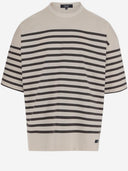 Comme des Garcons Cotton T -shirt med stribet mønster