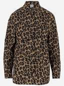 Aspesi Leopard Print Stretch Cotton Shirt
