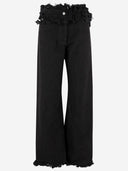 Salvatore Ferragamo Frayed Cotton Pants