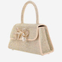 Self Portrait Satin Bow Handbag With Rhinestones