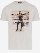 Black Score Cotton T Shirt With Print