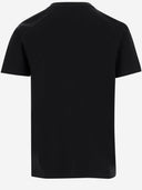 Black Score Cotton T Shirt With Print