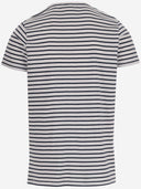 Black Score Cotton T Shirt With Print And Striped Pattern