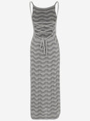 Colour Market Viscose Blend Dress With Wavy Pattern