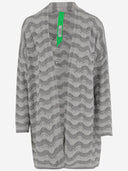 Colour Market Viscose Blend Open Front Cardigan With Wavy Pattern