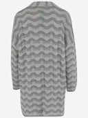 Colour Market Viscose Blend Open Front Cardigan With Wavy Pattern