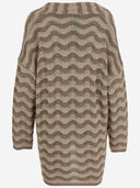 Color Market Viscose Blend Open Front Cardigan con patrón ondulado