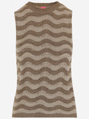 Colour Market Viscose Blend Top With Wavy Pattern